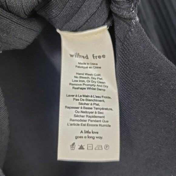 Wilfred Free Women's Black Crewneck Long Sleeve Ribbed Knit Sweater Size XXS - Picture 3 of 5